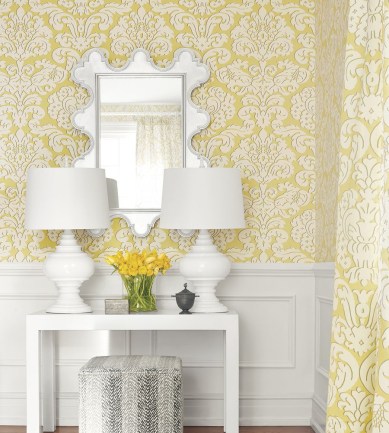 Thibaut Trelawny Damask Aqua tapéta - Paisley Home