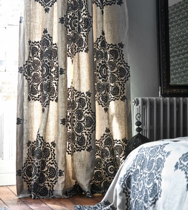 William Morris Indian Loop Charcoal-Linen textil - Paisley Home