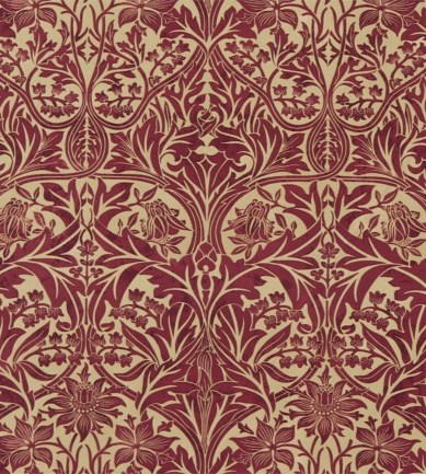 William Morris Bluebell Claret/Gold textil - Paisley Home