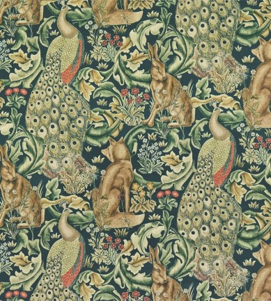 William Morris Forest Linen Indigo textil - Paisley Home