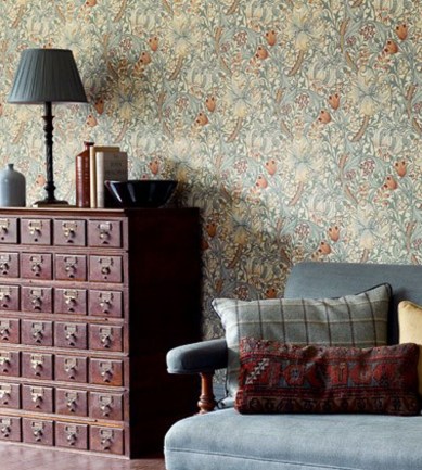 William Morris Golden Lily Olive/Russet tapéta - Paisley Home