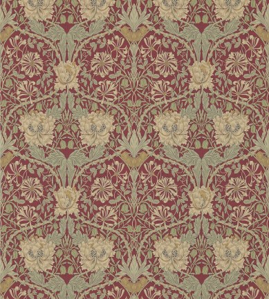 William Morris Honeysuckle & Tulip Red/Gold tapéta - Paisley Home