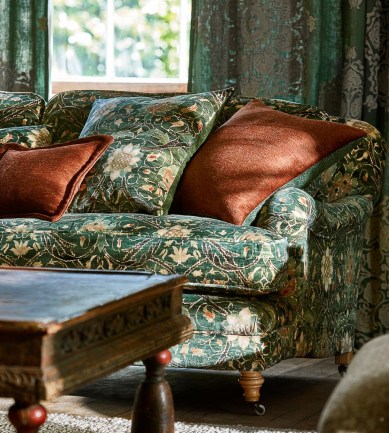 William Morris Montreal Velvet Forest-Teal textil - Paisley Home