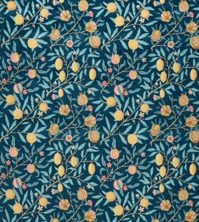 William Morris Fruit Velvet Indigo-Slate textil