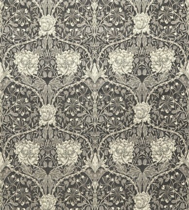 William Morris Honeysuckle and Tulip Velvet Black Walnut-Stone textil