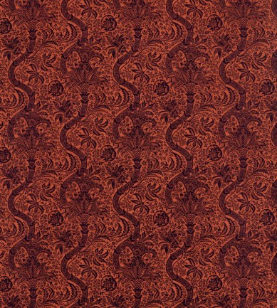 William Morris Indian Flock Velvet Russet-Mulberry textil