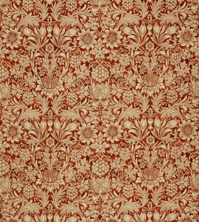 William Morris Sunflower Velvet Saffron-Vellum textil