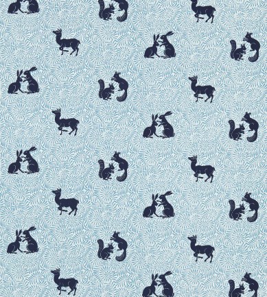 William Morris Woodland Animal Indigo textil