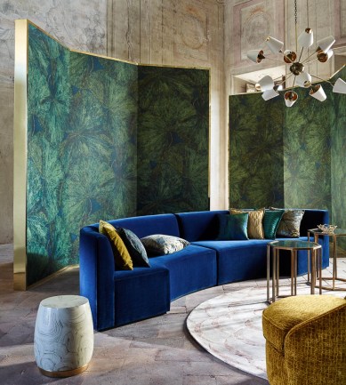 Zoffany Taisho Lotus Panel A Malachite/Lapis tapéta - Paisley Home