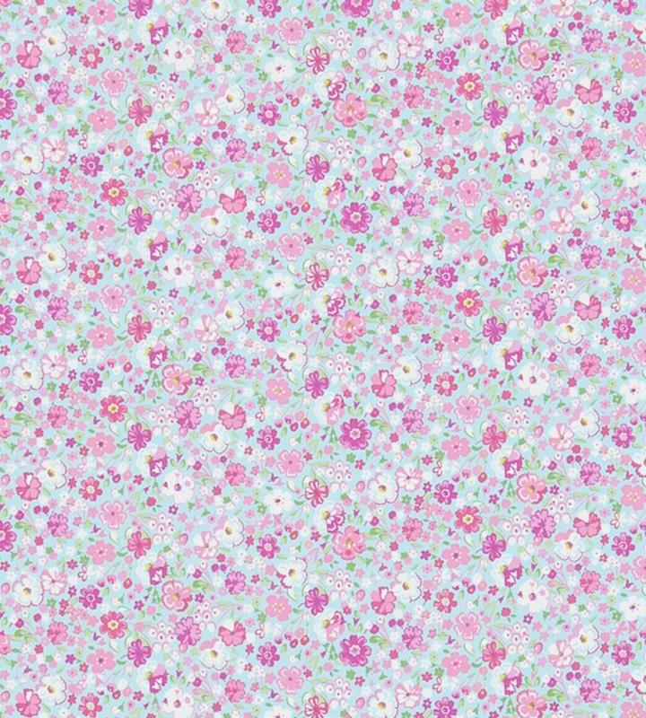 Sanderson Posy Floral Pink/Sky textil - Paisley Home
